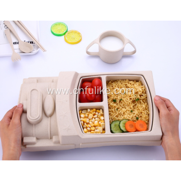 Truck Shape Wheat Straw Dinnerware Set